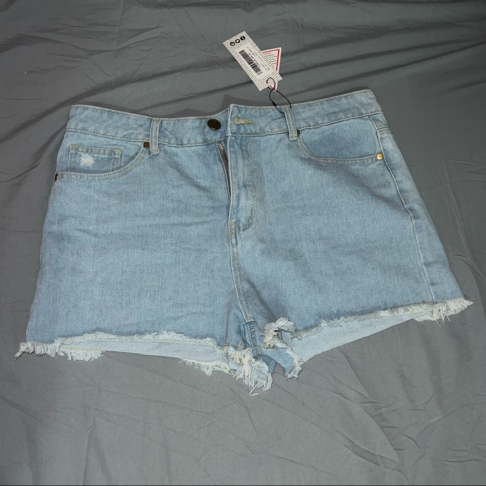 Mid Rise Denim Shorts